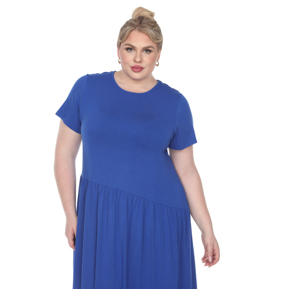 Plus Size Short Sleeves Maxi Dress - Picture 5 of 5